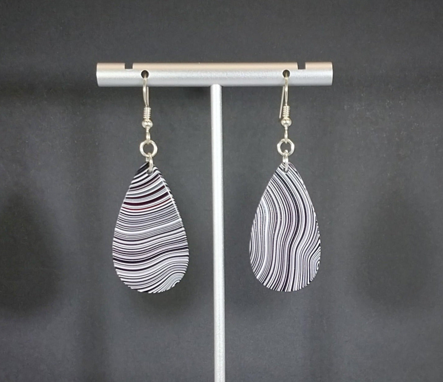 Fordite Earrings Oversize Set Sterling Ear Wires