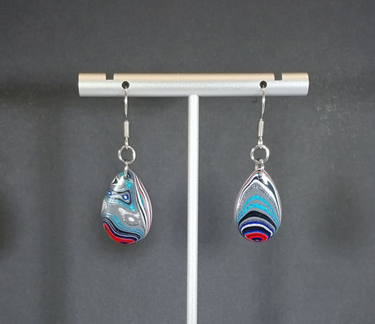 Fordite Earring Surgical Steel Ear Wires, W/O