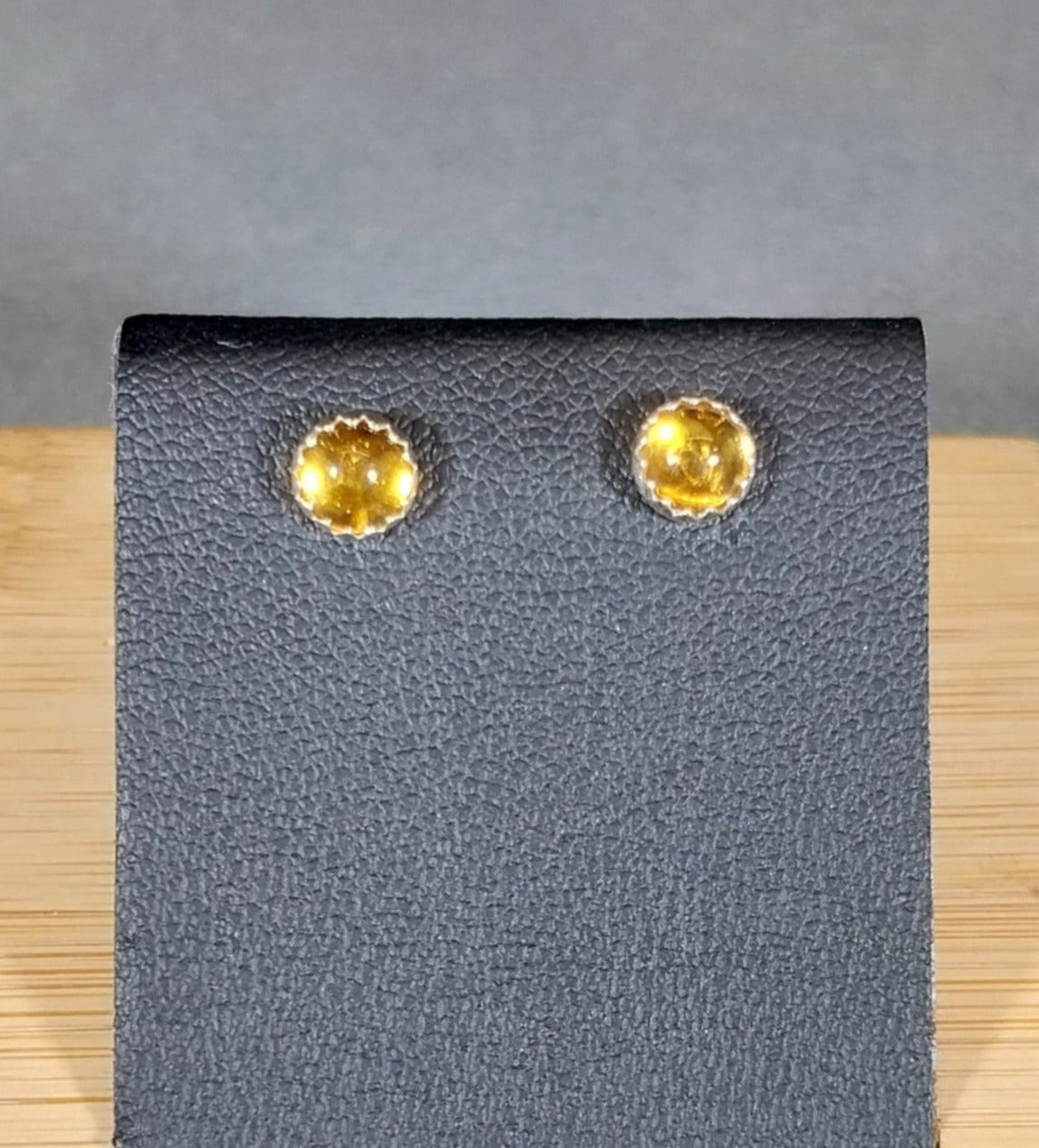 Citrine Silver Earrings with 5 mm stones W/O