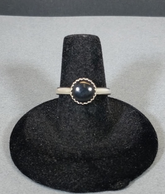 Nevada Black Jade Ring in Size 7 W/O