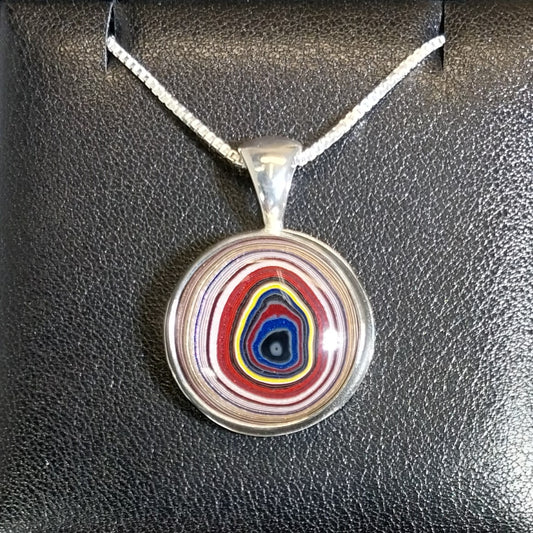 Fordite Necklace Round Vette Fordite