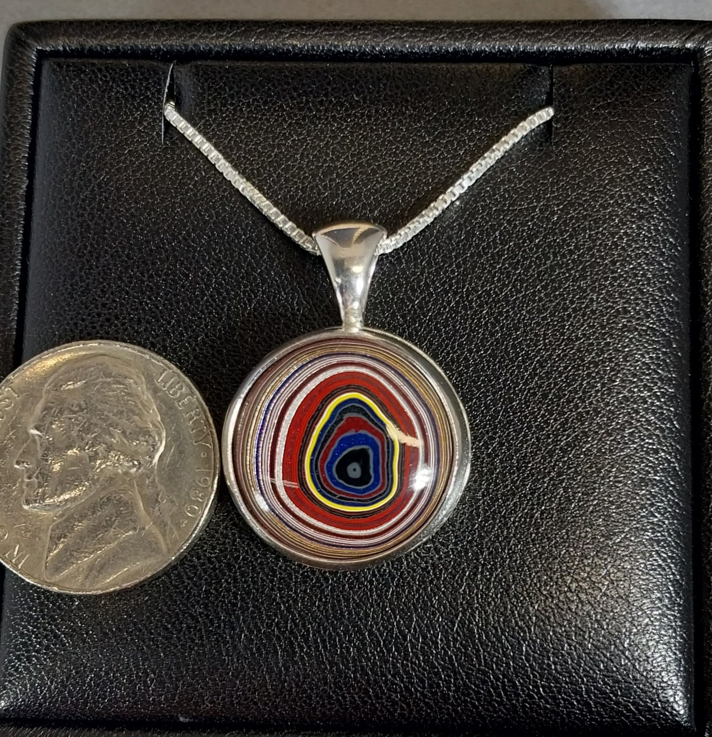 Fordite Necklace Round Vette Fordite