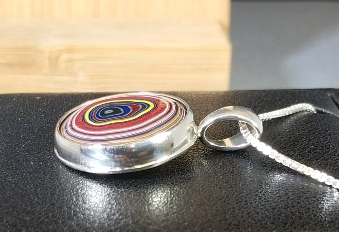 Fordite Necklace Round Vette Fordite