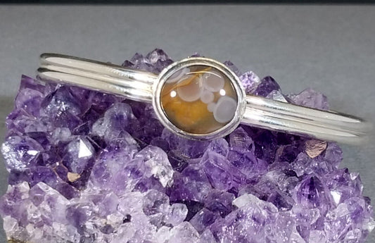 Lake Superior Agate Bracelet an Eye Agate in Sterling Silver