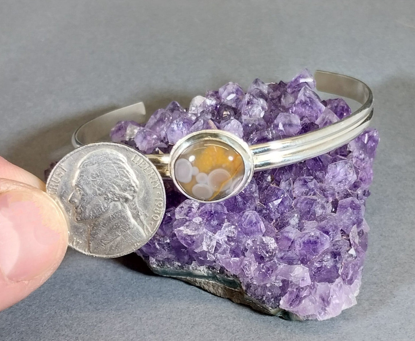 Lake Superior Agate Bracelet an Eye Agate in Sterling Silver