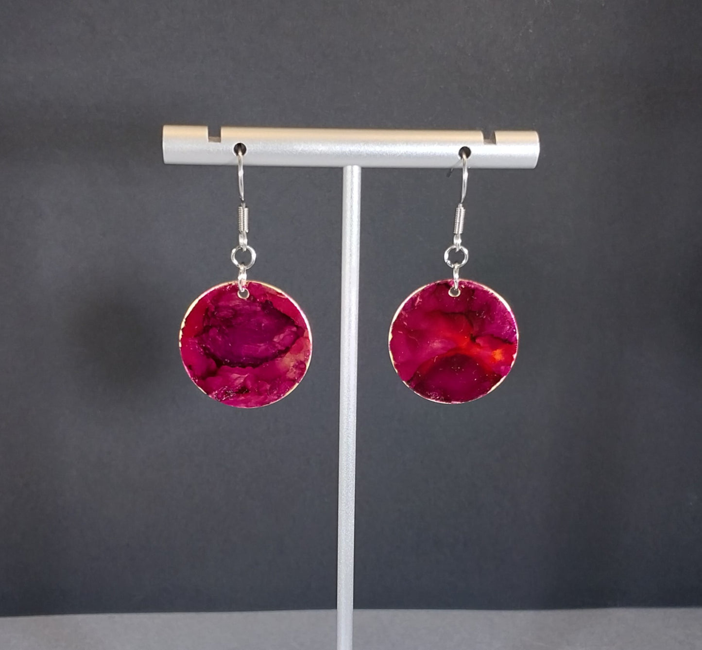 Hand Painted Earrings Boysenberry Color