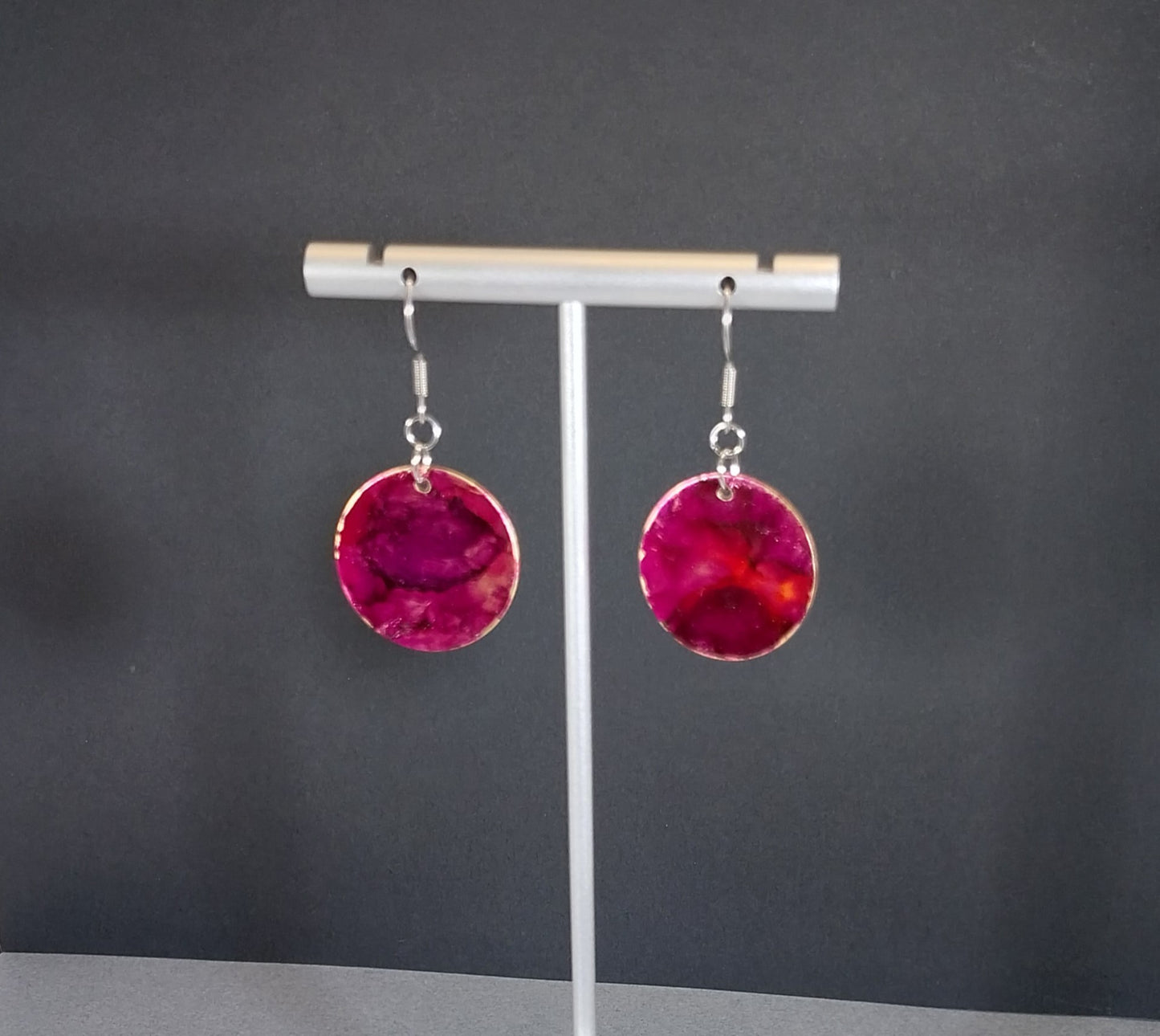 Hand Painted Earrings Boysenberry Color