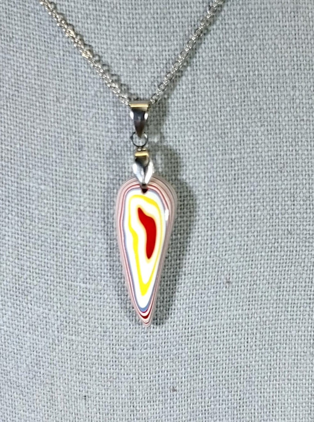 Fordite Necklace red and Yellow