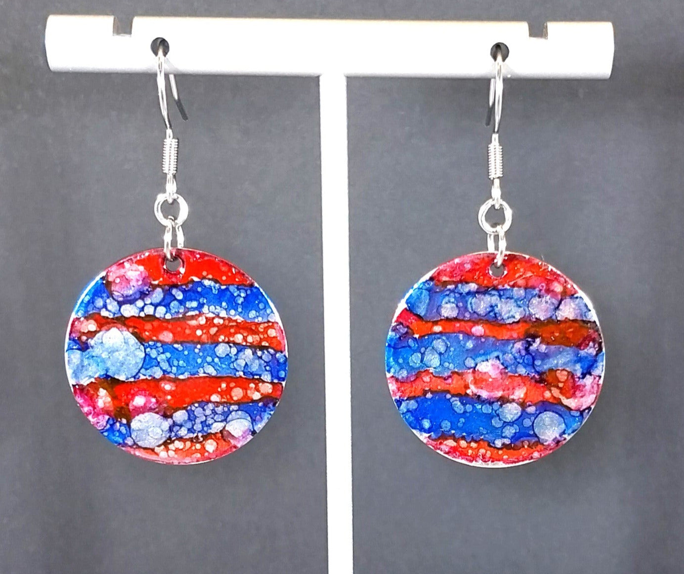 American Flag Inspired Earrings Old Glory Hand Painted