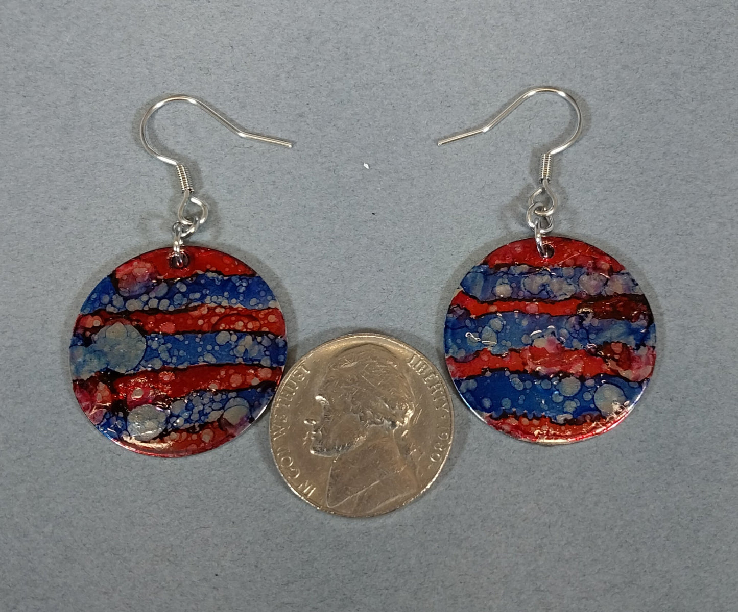 American Flag Inspired Earrings Old Glory Hand Painted