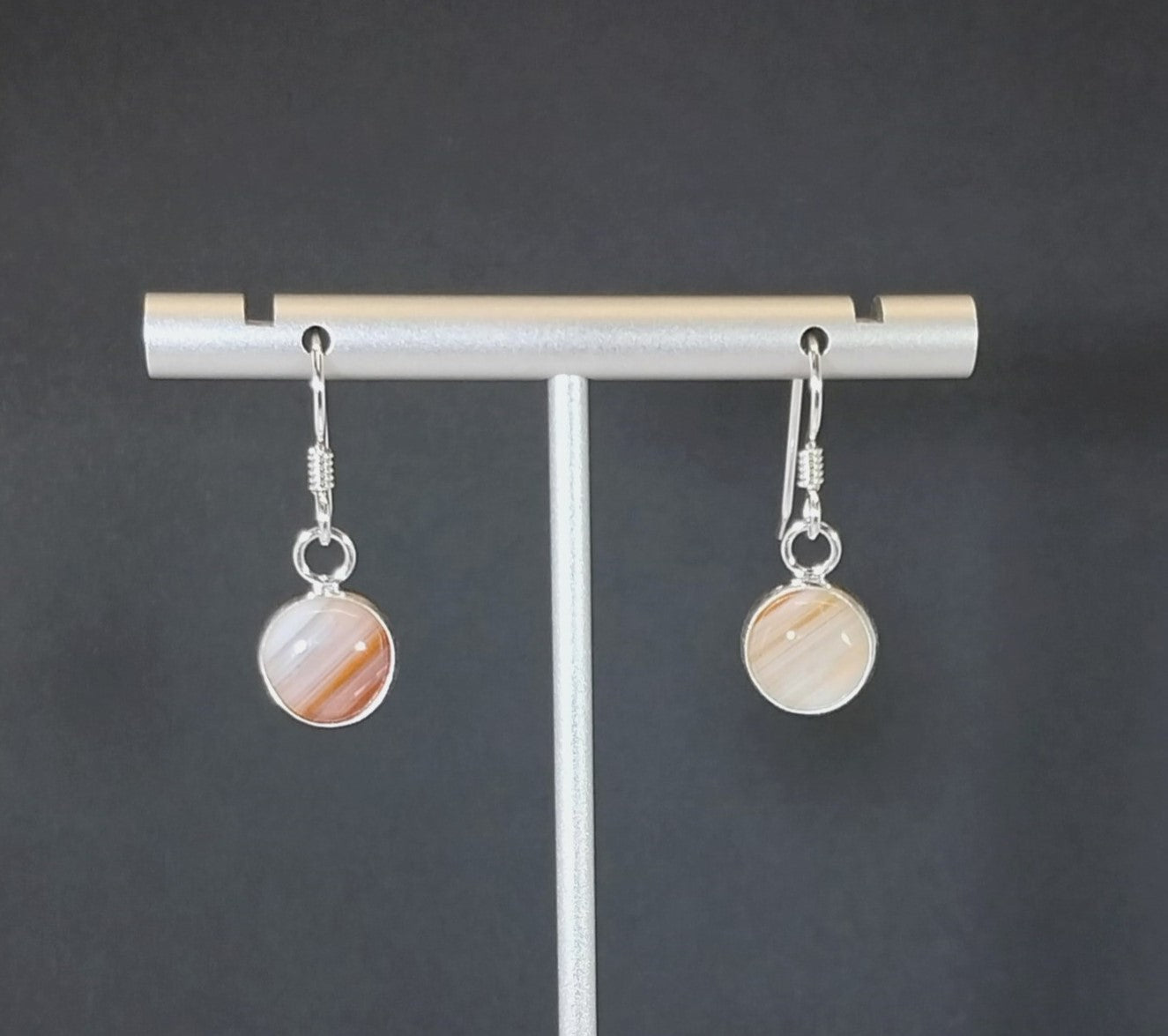 Lake Superior Agate Earrings Water Level Agate Dangle Earrings