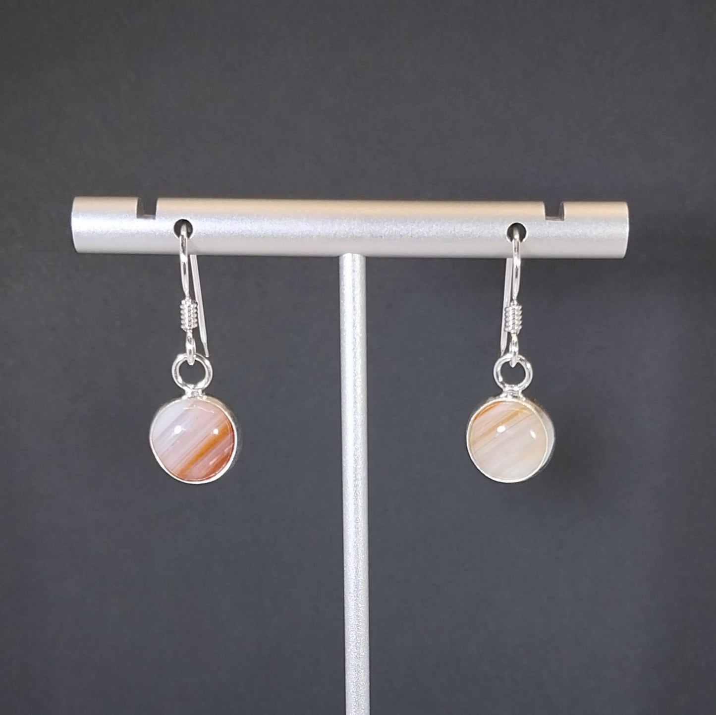 Lake Superior Agate Earrings Water Level Agate Dangle Earrings