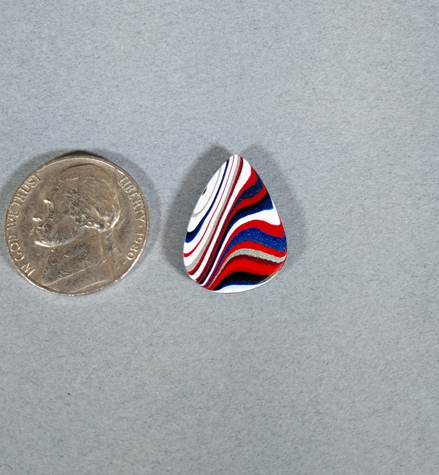 Fordite Cabochon Thin Shield Shape Freightliner Fordite EB107