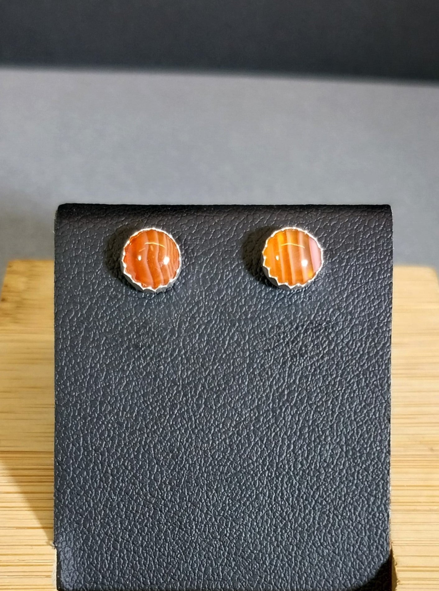 Lake Superior Agate Sterling Earring, TINY Minnesota Agate Earrings