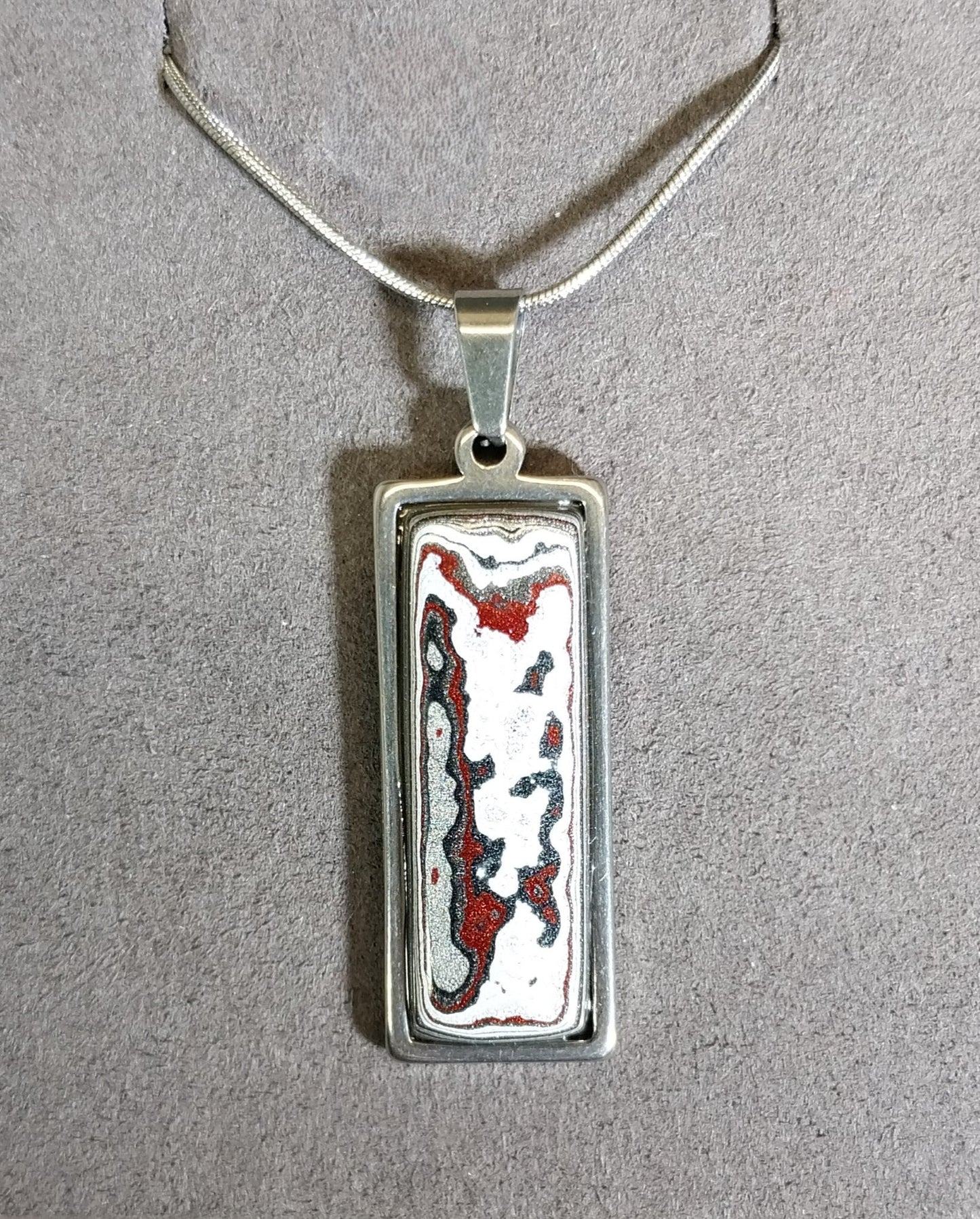 Rectangle Fordite Necklace Mississippi Fordite