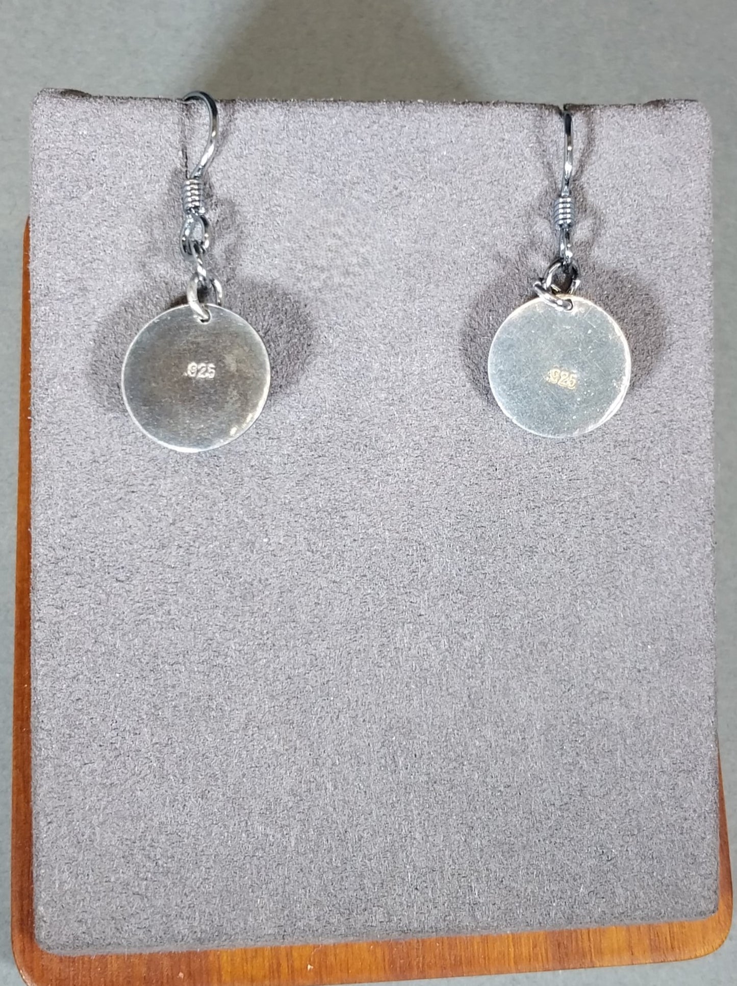 Lake Superior Agate Silver Dangle Earrings Artisan Handmade