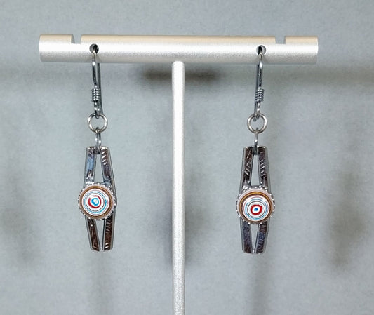 Fordite Sterling Silver Earrings New Design, Fordite Earrings