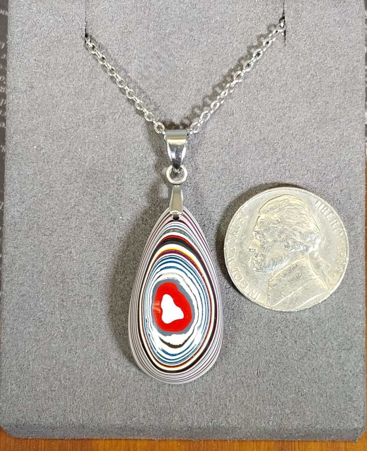 Fordite Necklace, Toledo Ohio Fordite, USA Handmade, EB101