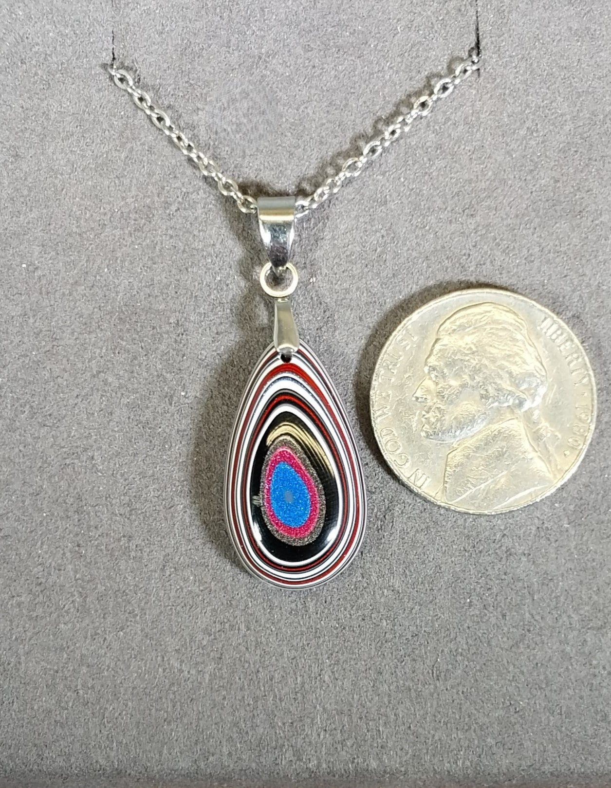 Fordite Necklace, PINK Fordite Jewelry, USA Handmade, EB93