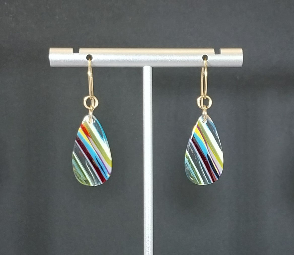 Surfite Earring, Gold Filled Ear Wires, Recycled Surf Board Resin, Surf Jewelry, Colorful Earrings