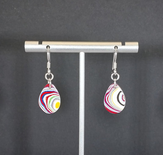 Fordite Earrings Made with Ohio Motor Agate