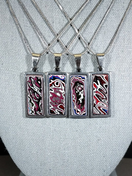 Fordite Necklace, Rectangles