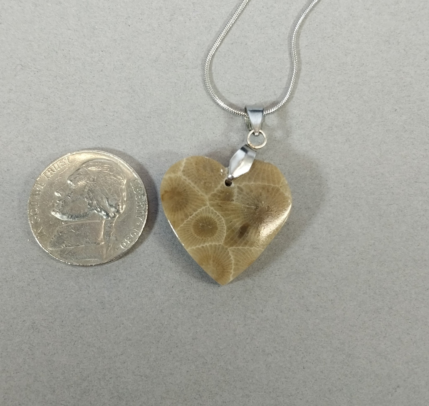 Petoskey Stone Necklace, Petoskey Stone Pendant, Michigan Petoskey Stone, Michigan Necklace, Michigan Jewelry, Michigan Gift