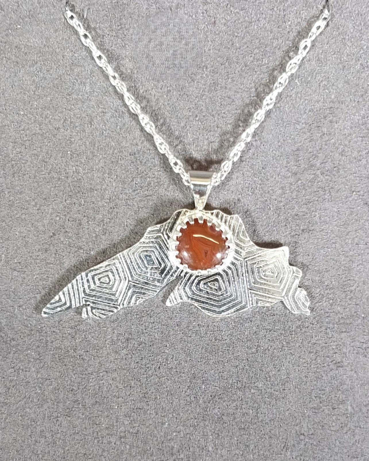 Lake Superior Agate Necklace, Solid Silver, Lake Superior Pendant, Lake Superior Gift, USA Handmade Silver Necklace, Minnesota Gift, ES3