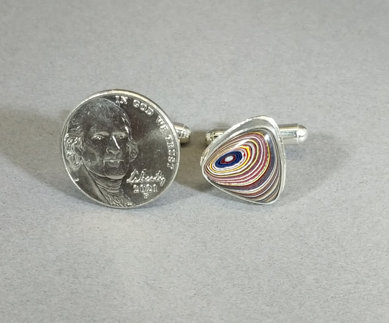 Fordite (Corvettite) CuffLink, Fordite Cufflink