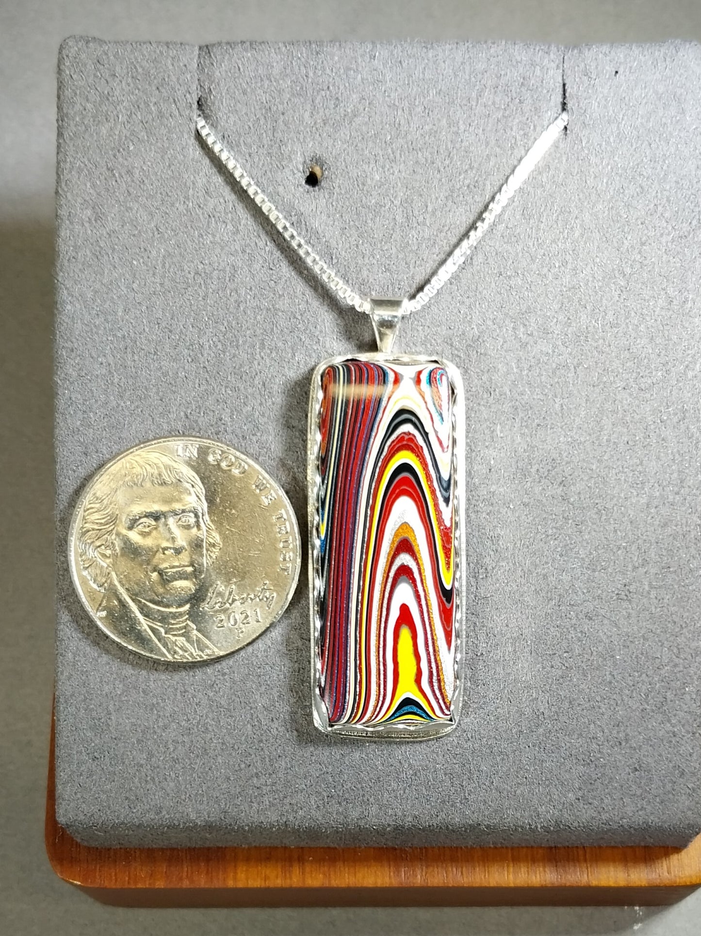 Handcrafted Fordite Necklace Featuring Vette fordite