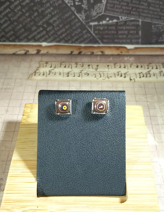 Wisconsin Made Fordite Stud Earrings Corvettite Fordite