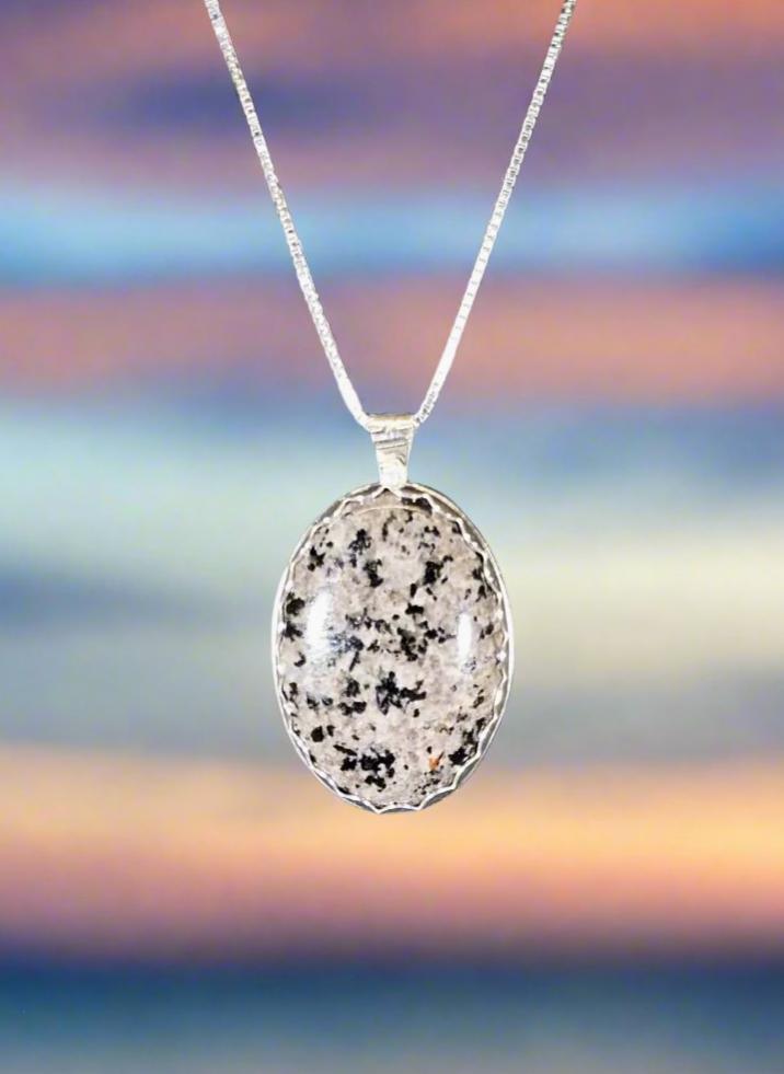 Lake Superior Emberlite Sterling Silver Necklace Fancy Textured Back