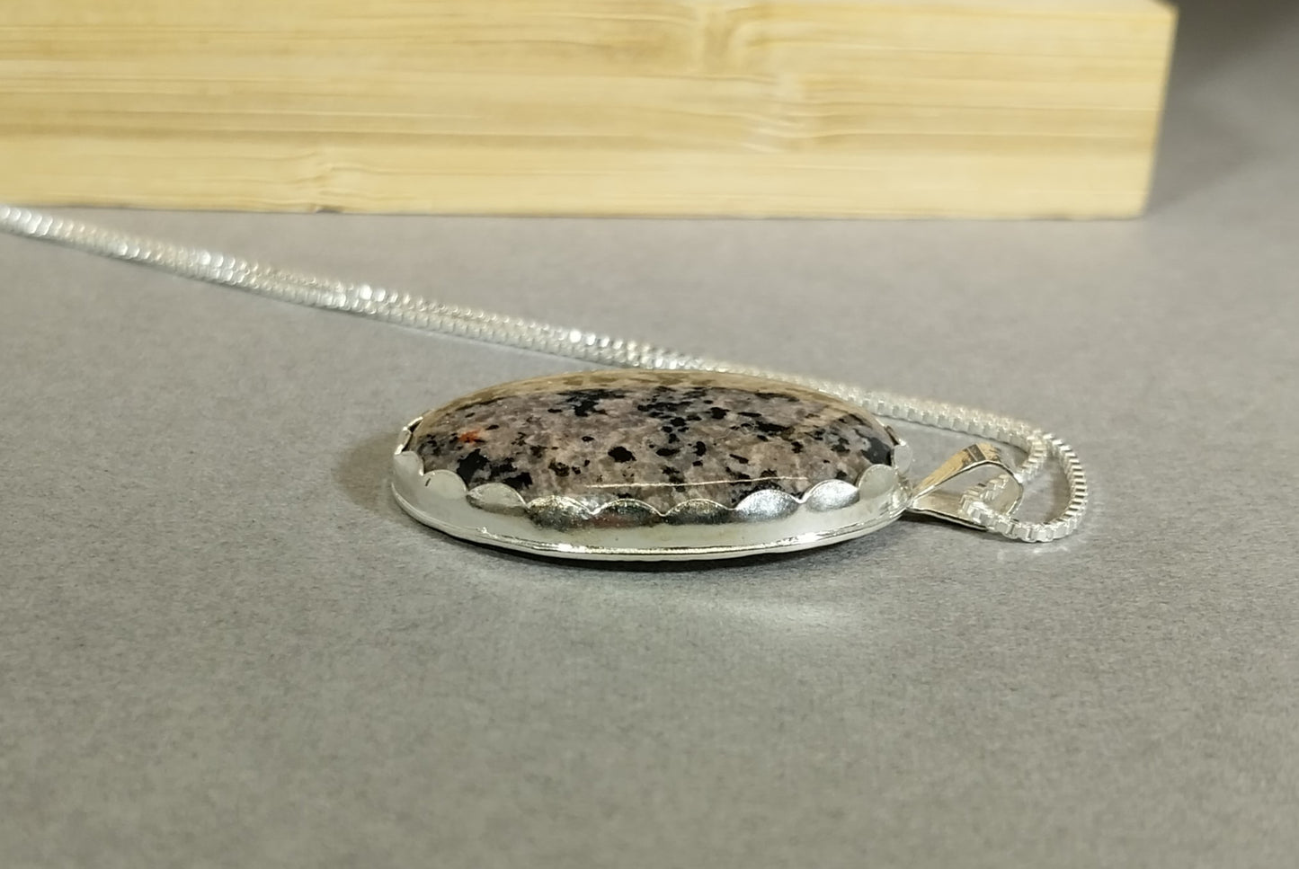 Lake Superior Emberlite Sterling Silver Necklace Fancy Textured Back