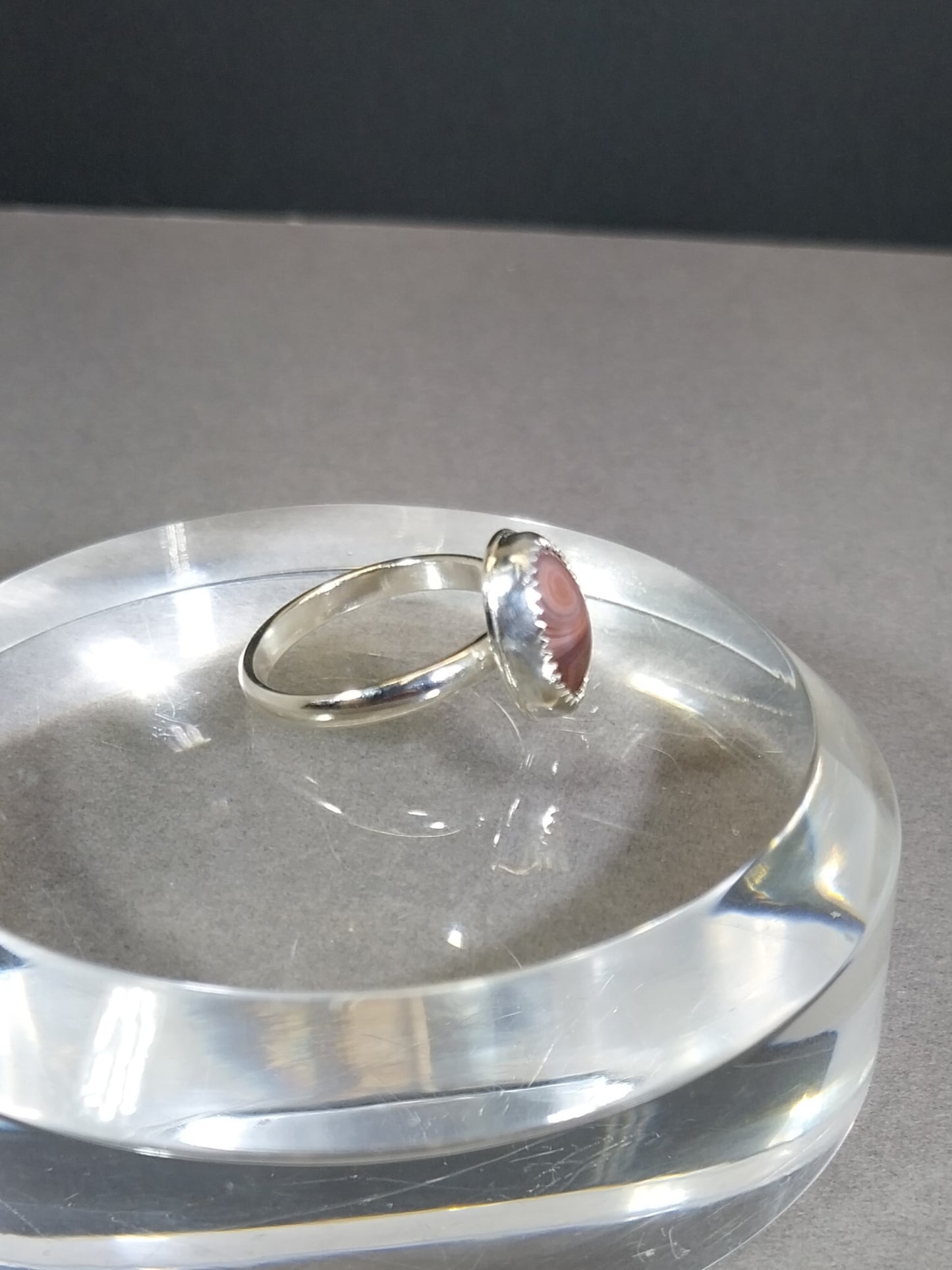 Lake Superior Agate Ring, Size 7, Solid Sterling, Eye Agate