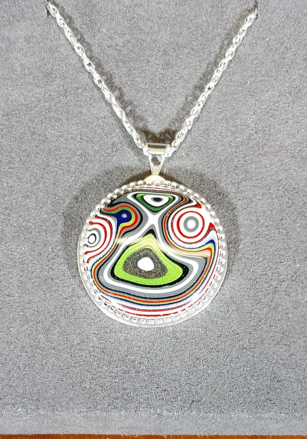 Incredible Patterns Fordite Necklace in Sterling Silver