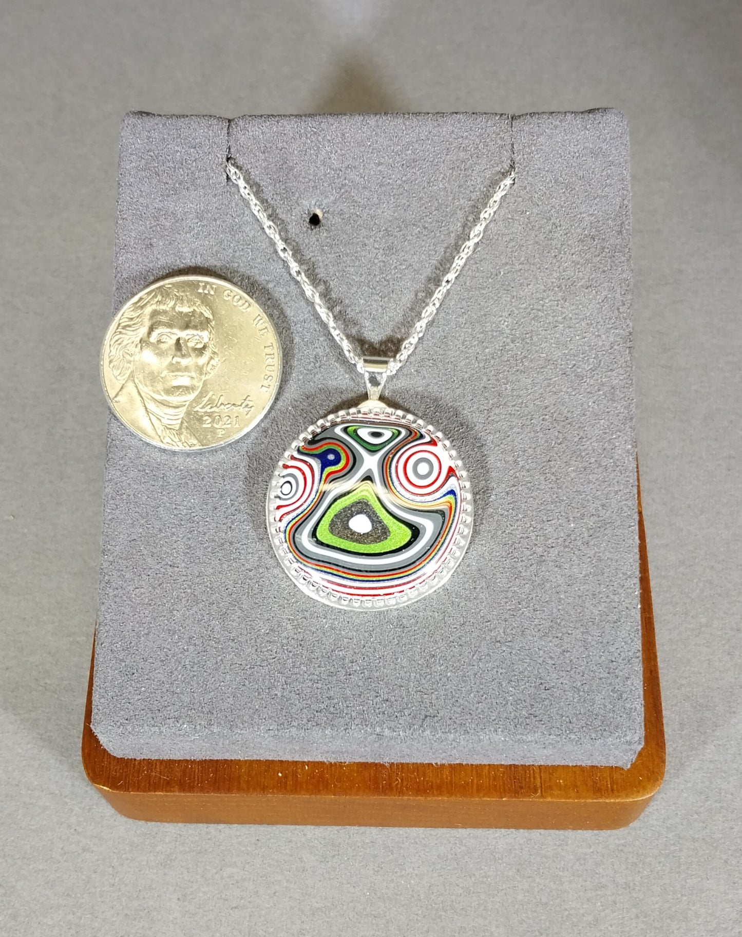 Incredible Patterns Fordite Necklace in Sterling Silver