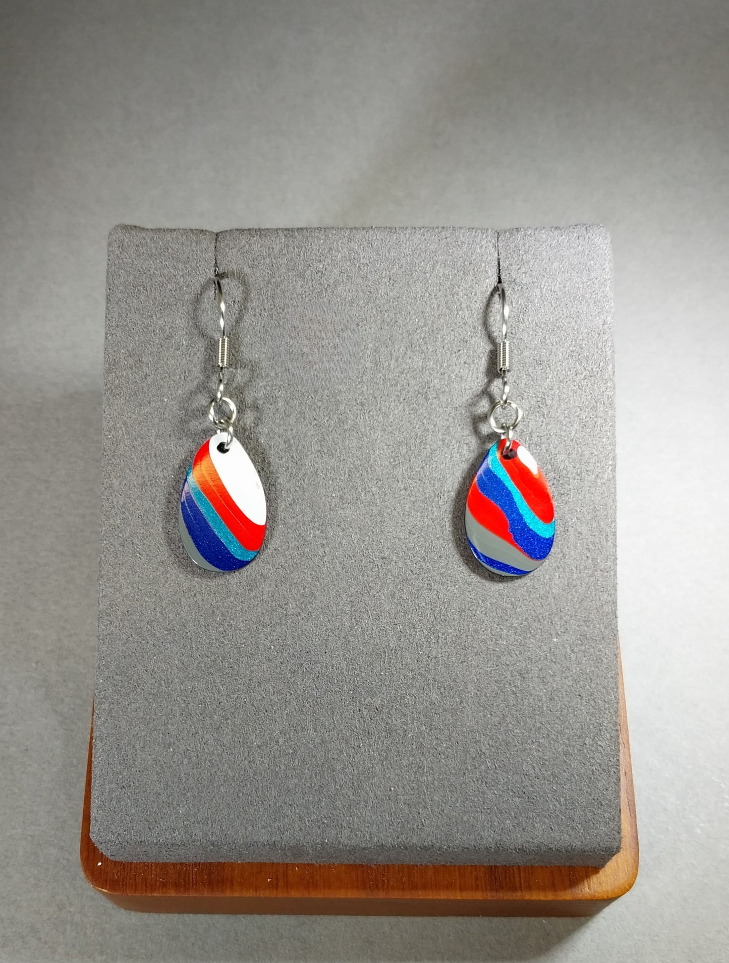 Fordite Earrings with Surgical Steel Ear Wires, W/O