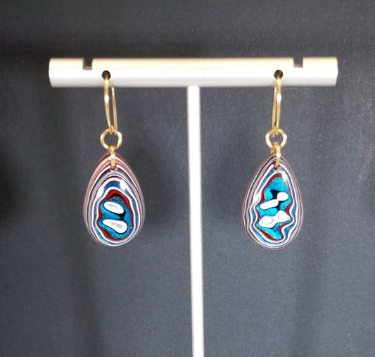 Fordite Earrings with Gold Filled Ear Wires