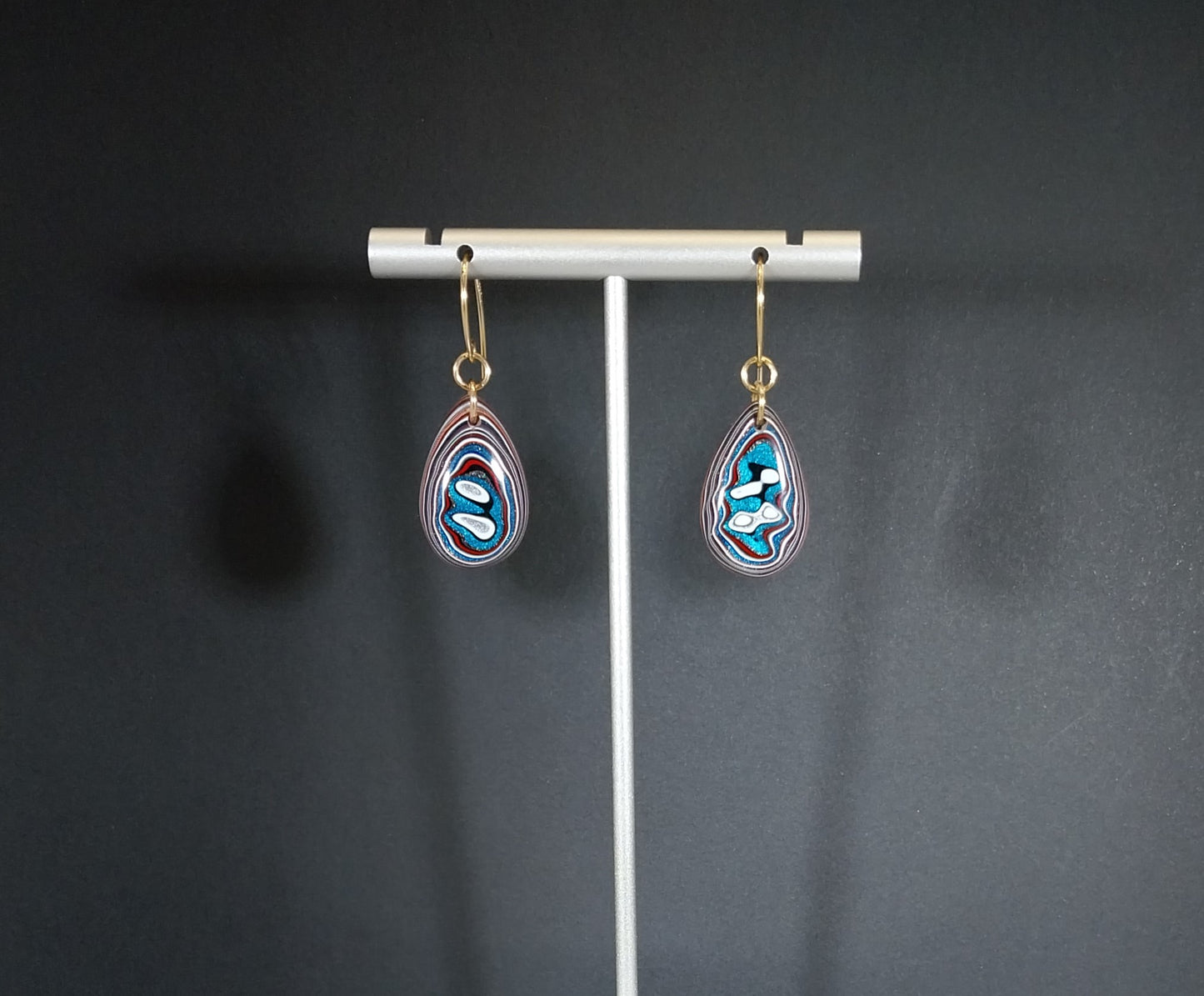 Fordite Earrings with Gold Filled Ear Wires