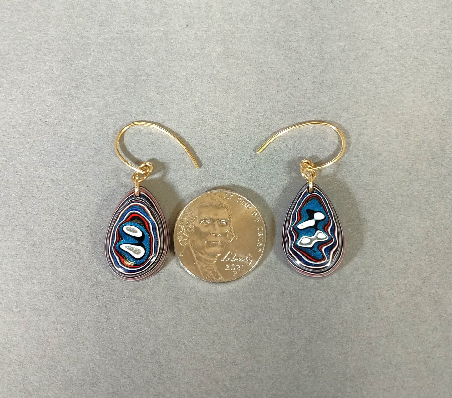 Fordite Earrings with Gold Filled Ear Wires