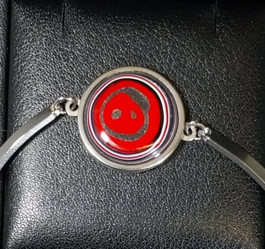 Fordite bracelet in Bright Red