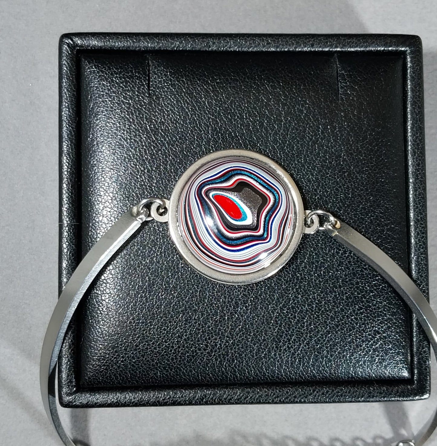 Fordite Bracelet, Colorful Hand Cut Fordite Stone