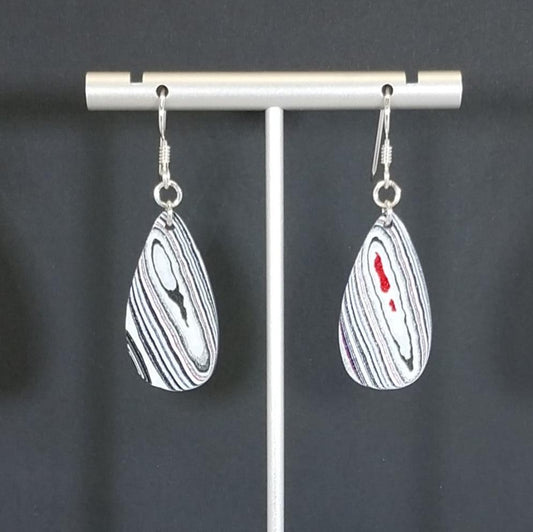 Fordite Earring Automotive Paint Jewelry and Sterling Silver