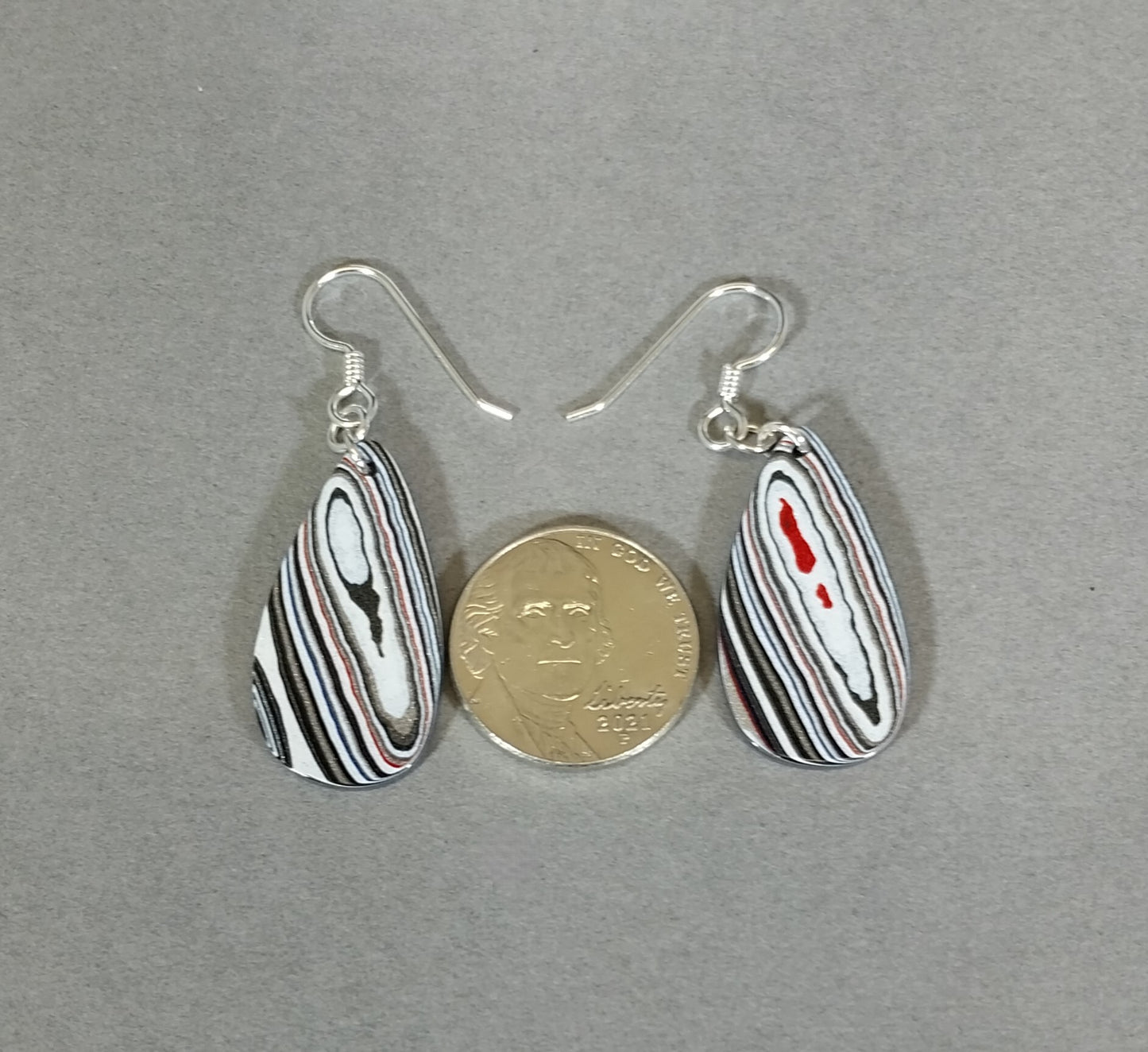 Fordite Earring Automotive Paint Jewelry and Sterling Silver