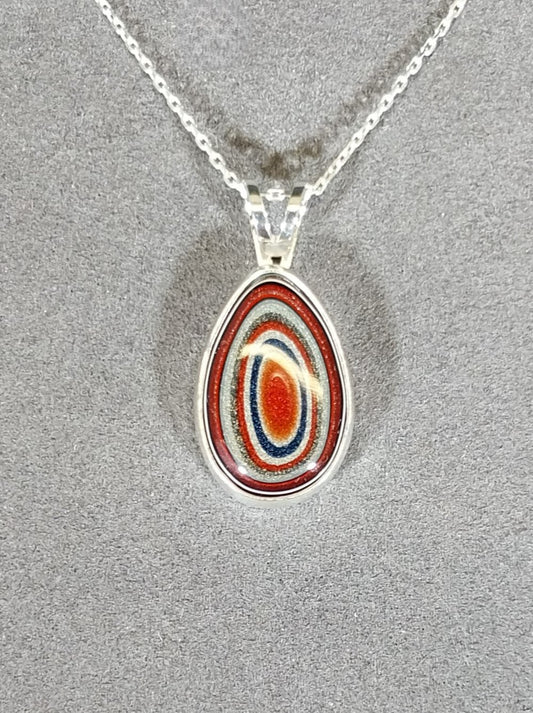 St. Paul MN Fordite Silver Necklace