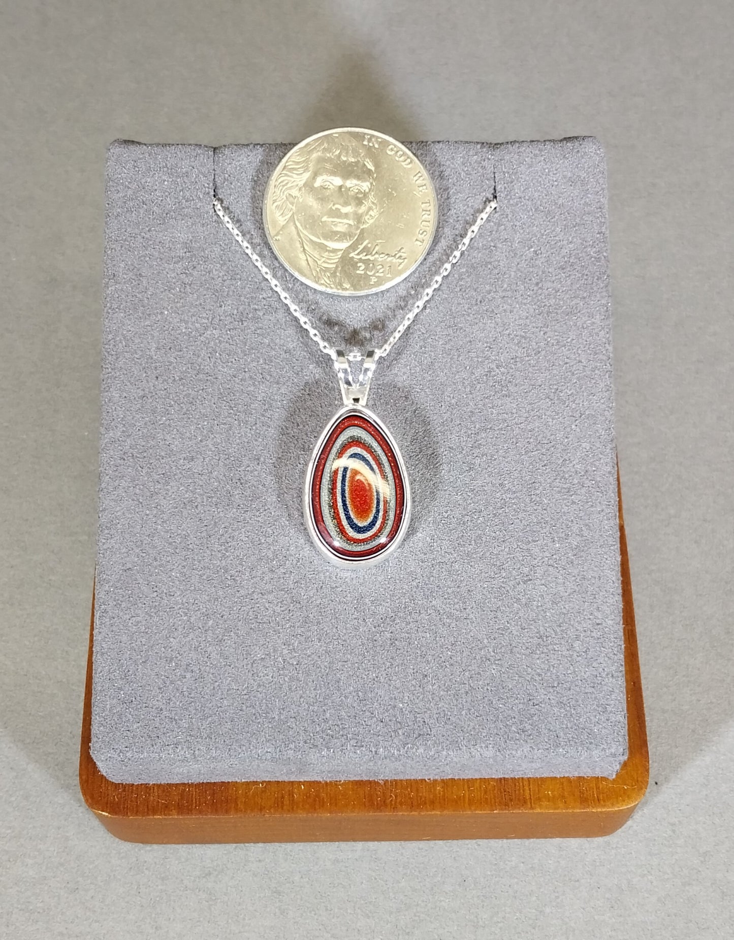 St. Paul MN Fordite Silver Necklace