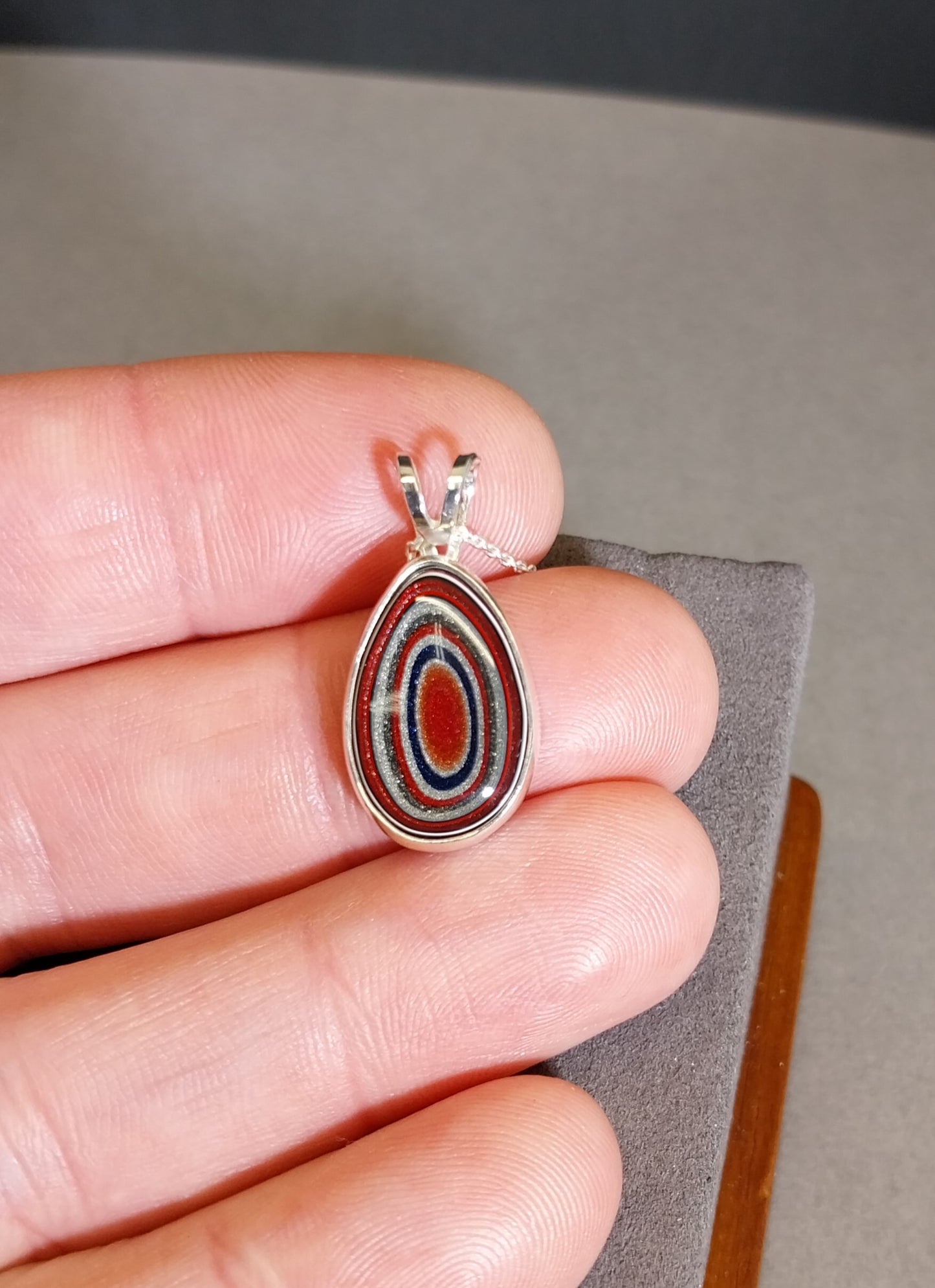 St. Paul MN Fordite Silver Necklace