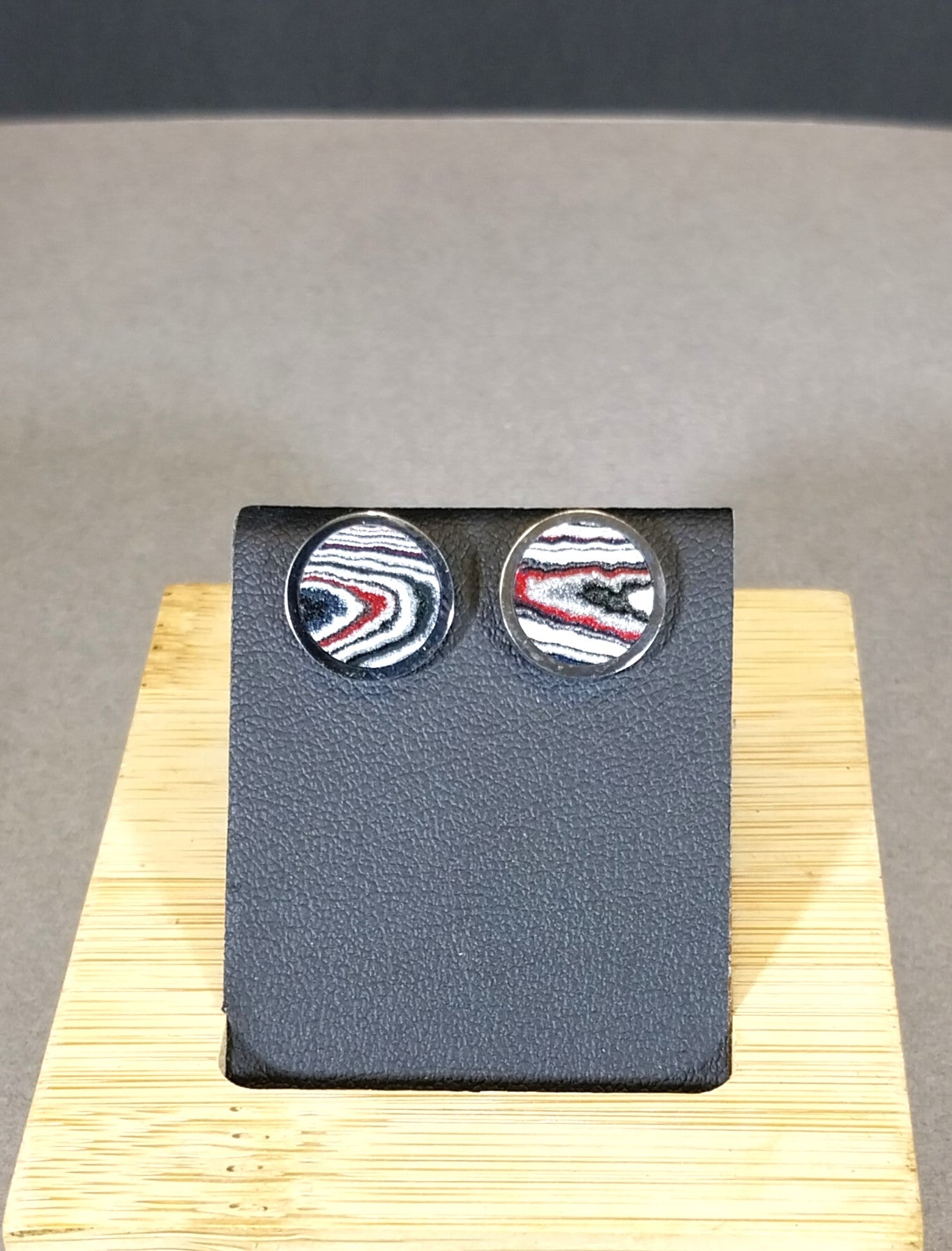 Michigan Fordite Studs, Stainless Steel, USA Handmade, EB105