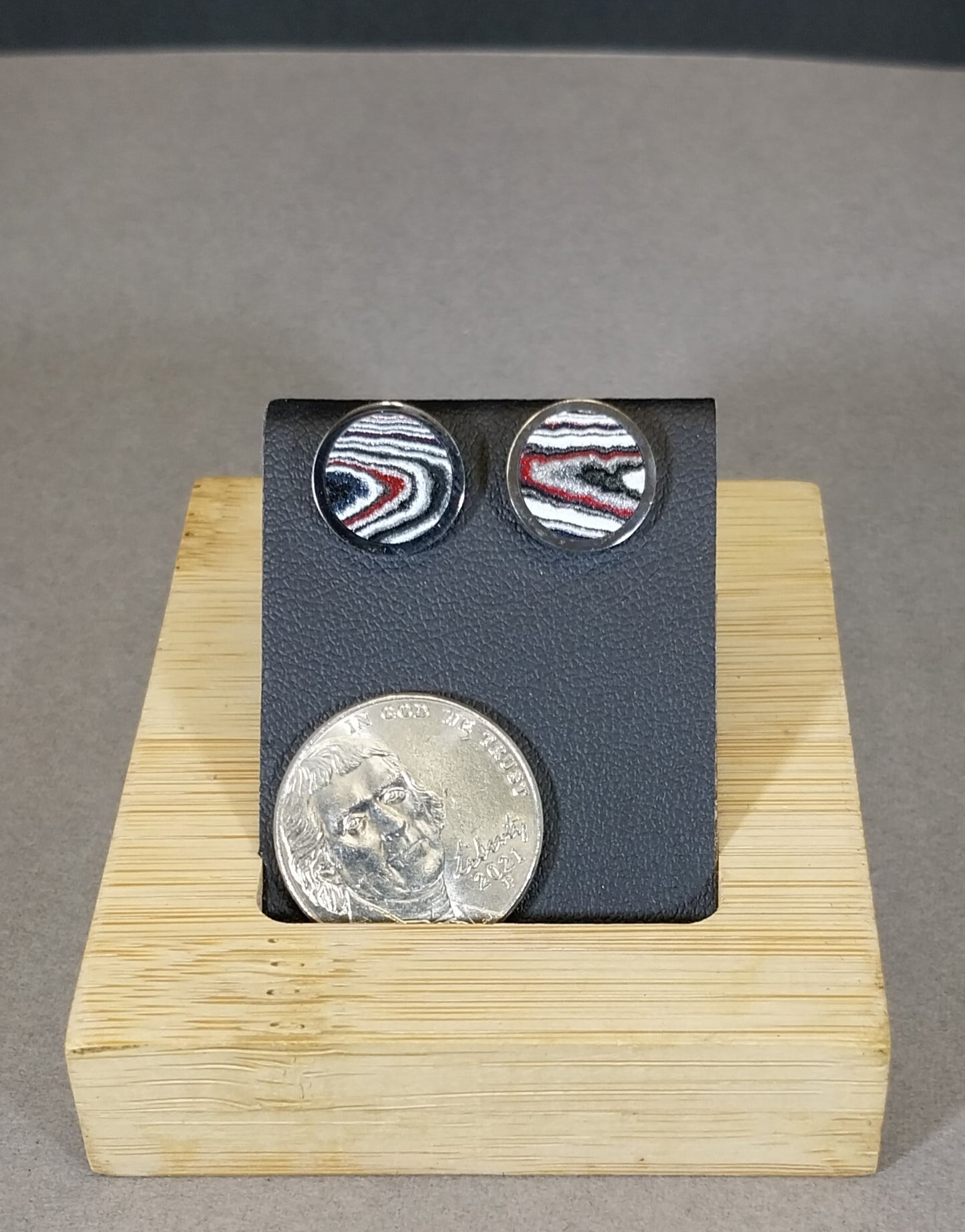 Michigan Fordite Studs, Stainless Steel, USA Handmade, EB105