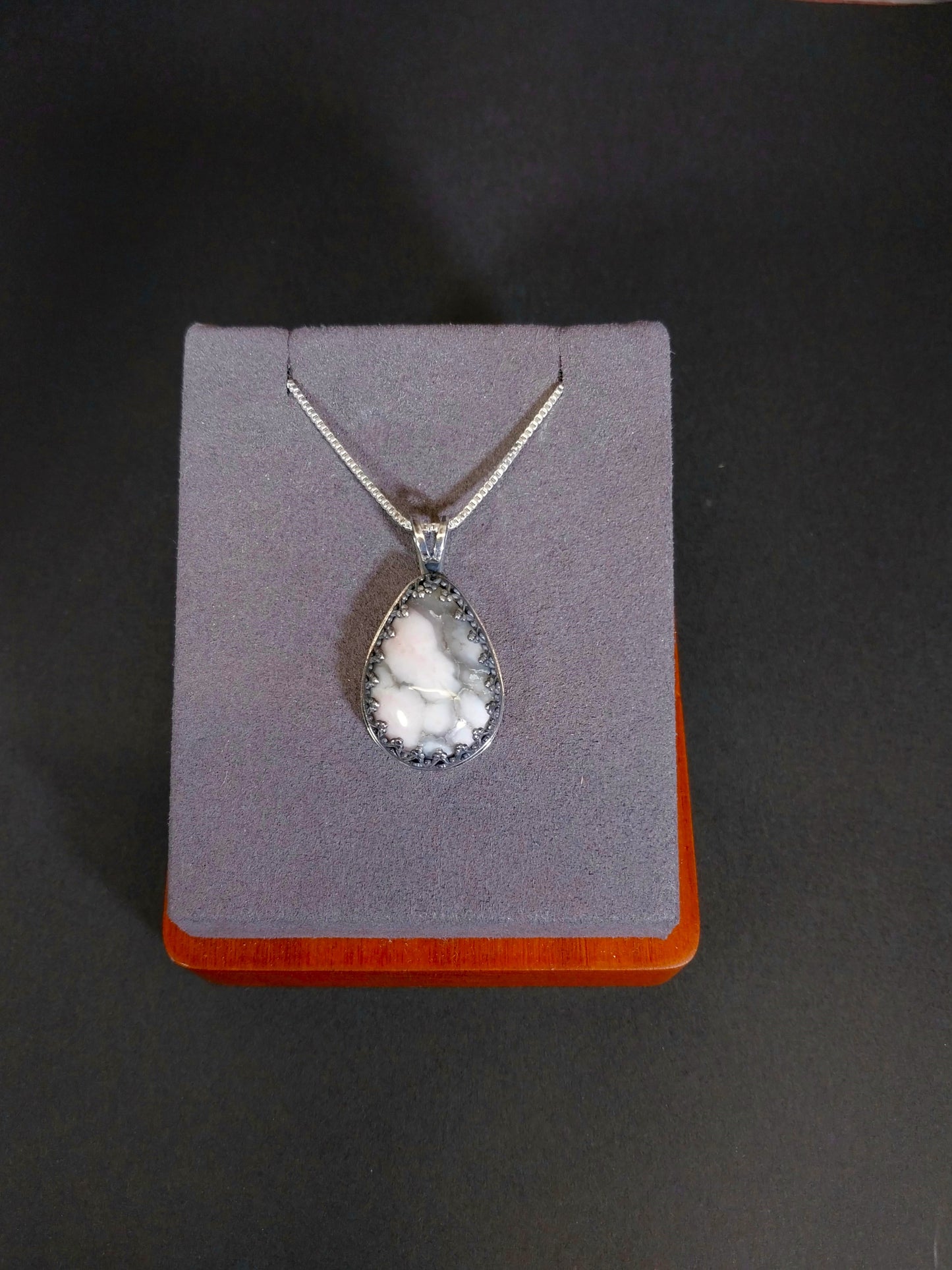 Datolite Silver Necklace, Michigan Datolite, Rare Color, Datolite Pendant